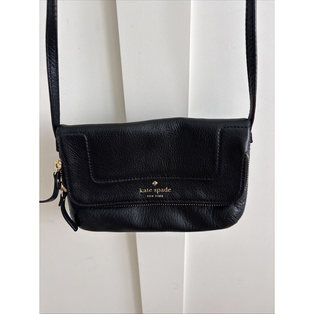 NWOT Kate Spade New York black Leather pebbled crossbody purse Mariana bag